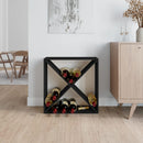 Weinregal Massivholz Kiefer Schwarz