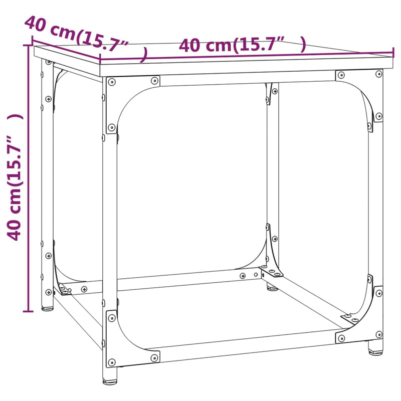 Beistelltisch Grau Sonoma 40x40x40 cm Holzwerkstoff