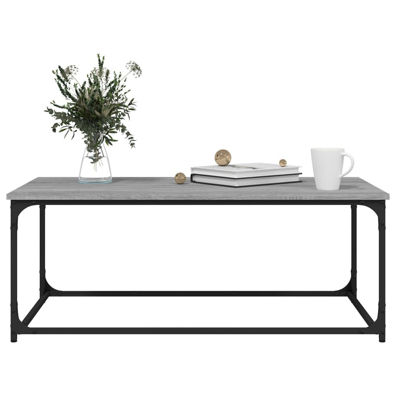 Couchtisch Grau Sonoma 102x50x40 cm Holzwerkstoff und Eisen