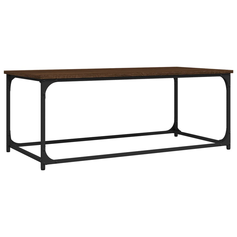 Couchtisch Braun Eichen-Optik 102x50x40 cm Holzwerkstoff Eisen