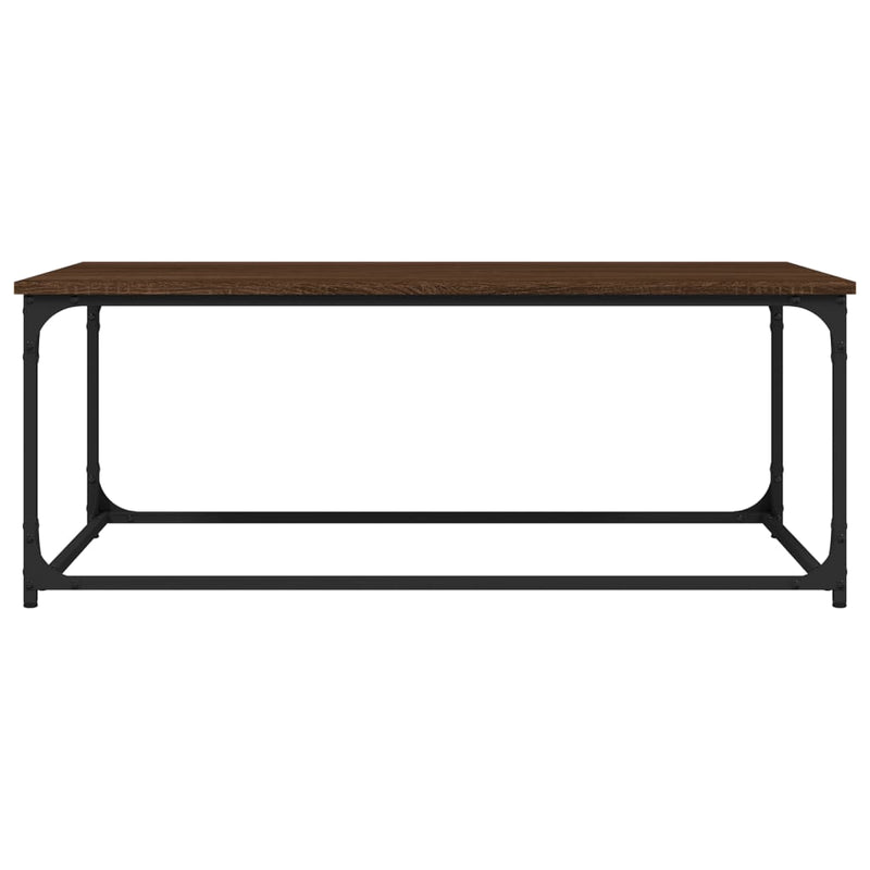 Couchtisch Braun Eichen-Optik 102x50x40 cm Holzwerkstoff Eisen