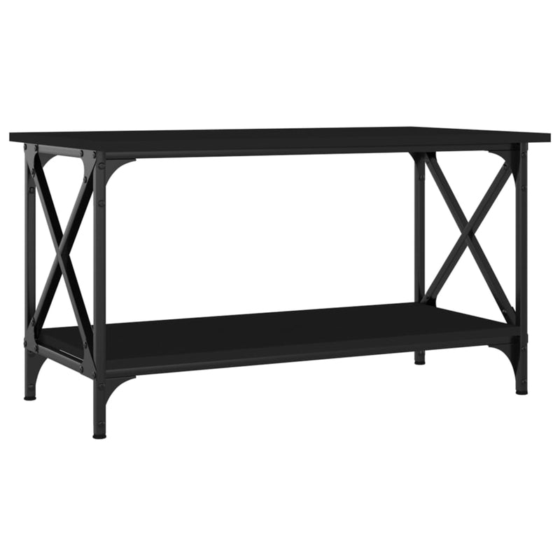 Couchtisch Schwarz 80x45x45 cm Holzwerkstoff und Eisen