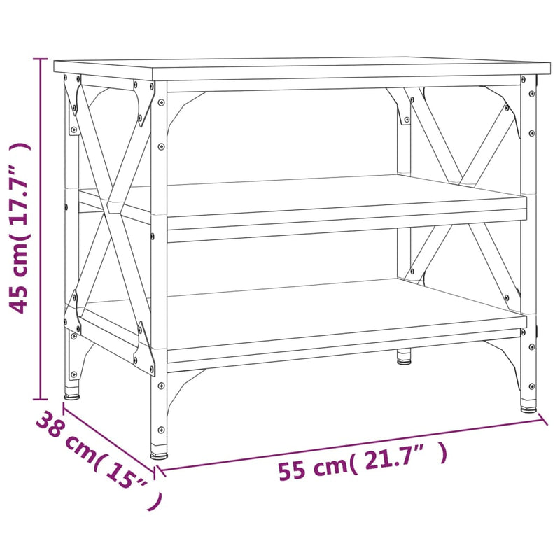 Beistelltisch Grau Sonoma 55x38x45 cm Holzwerkstoff