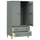 Kleiderschrank Oslo Metallbeine 90X55X172,5Cm Massivholz