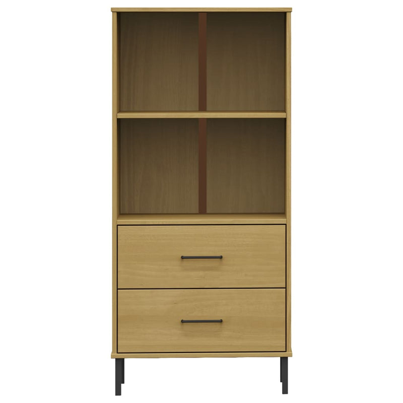 Bücherregal OSLO 2 Schubladen Braun 60x35x128,5 cm Massivholz