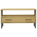 Couchtisch Oslo Mit Metallbeinen 85X50X45 Cm Massivholz