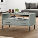 Couchtisch Oslo Mit Metallbeinen 85X50X45 Cm Massivholz