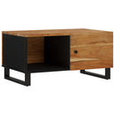 Couchtisch 80X50X40 Cm Massivholz Akazie & Holzwerkstoff