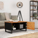 Couchtisch 80X50X40 Cm Massivholz Akazie & Holzwerkstoff