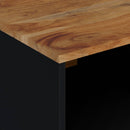 Couchtisch 80X50X40 Cm Massivholz Akazie & Holzwerkstoff