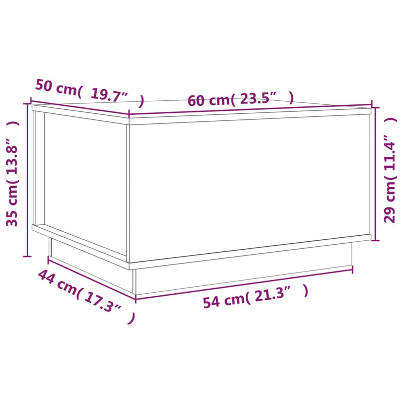 Couchtisch Weiß 60x50x35 cm Massivholz Kiefer