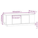 Couchtisch 110X50X40 Cm Massivholz Kiefer