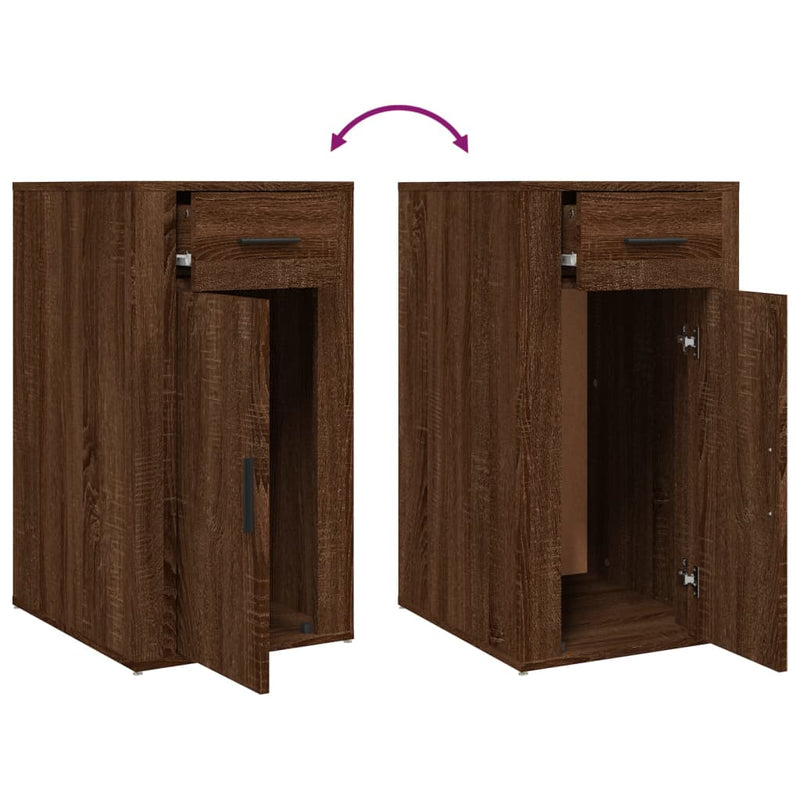 Büroschrank Braun Eichen-Optik 40X49X75 Cm Holzwerkstoff