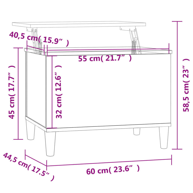 Couchtisch Hochglanz-Weiß 60x44,5x45 cm Holzwerkstoff