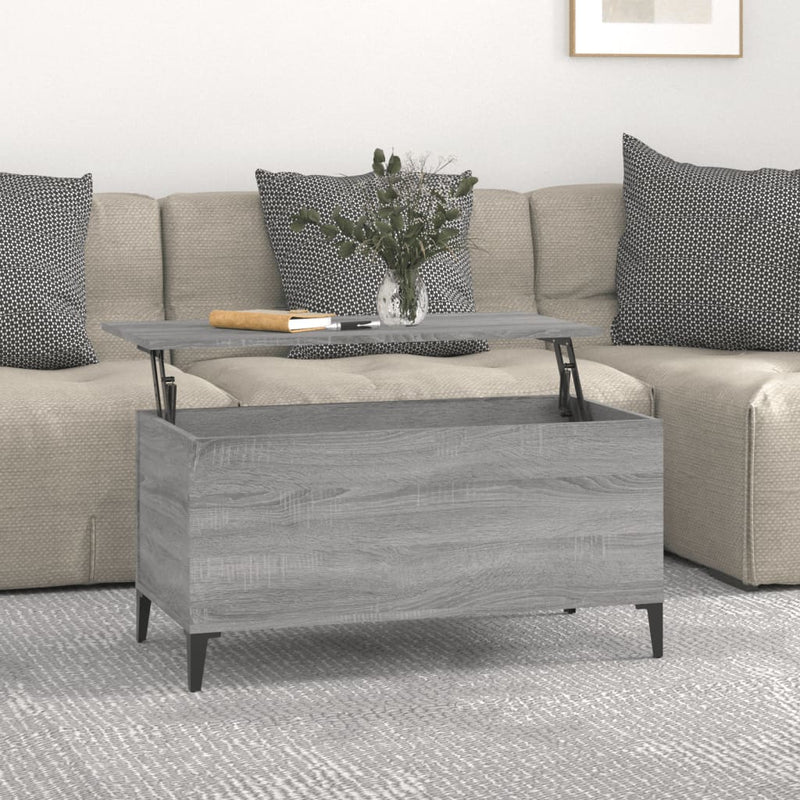 Couchtisch Grau Sonoma 90x44,5x45 cm Holzwerkstoff