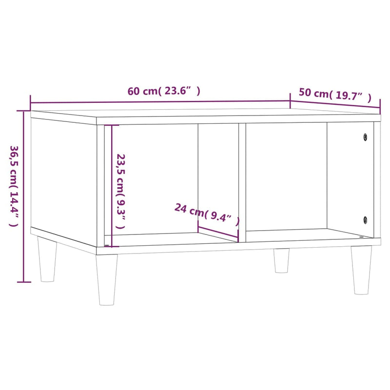 Couchtisch Grau Sonoma 60x50x36,5 cm Holzwerkstoff