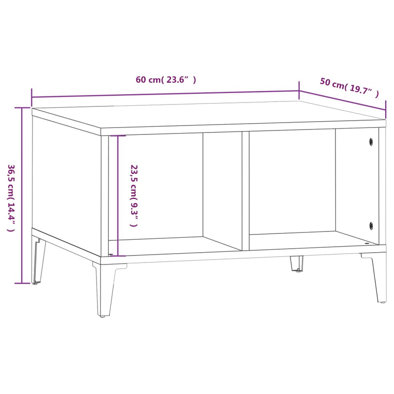 Couchtisch Betongrau 60x50x36,5 cm Holzwerkstoff