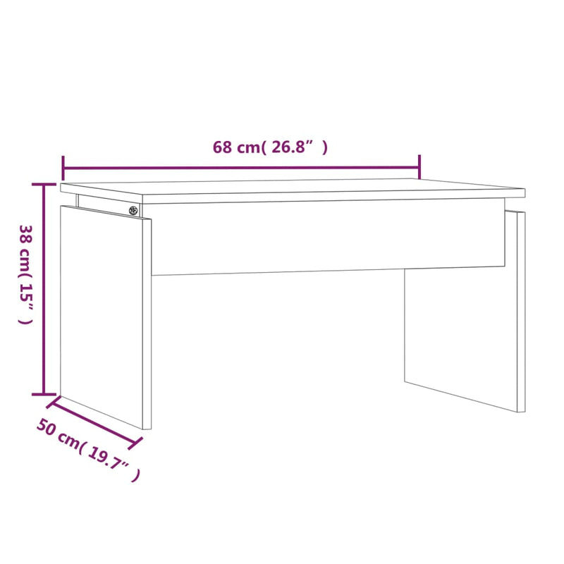 Couchtisch Grau Sonoma 68x50x38 cm Holzwerkstoff