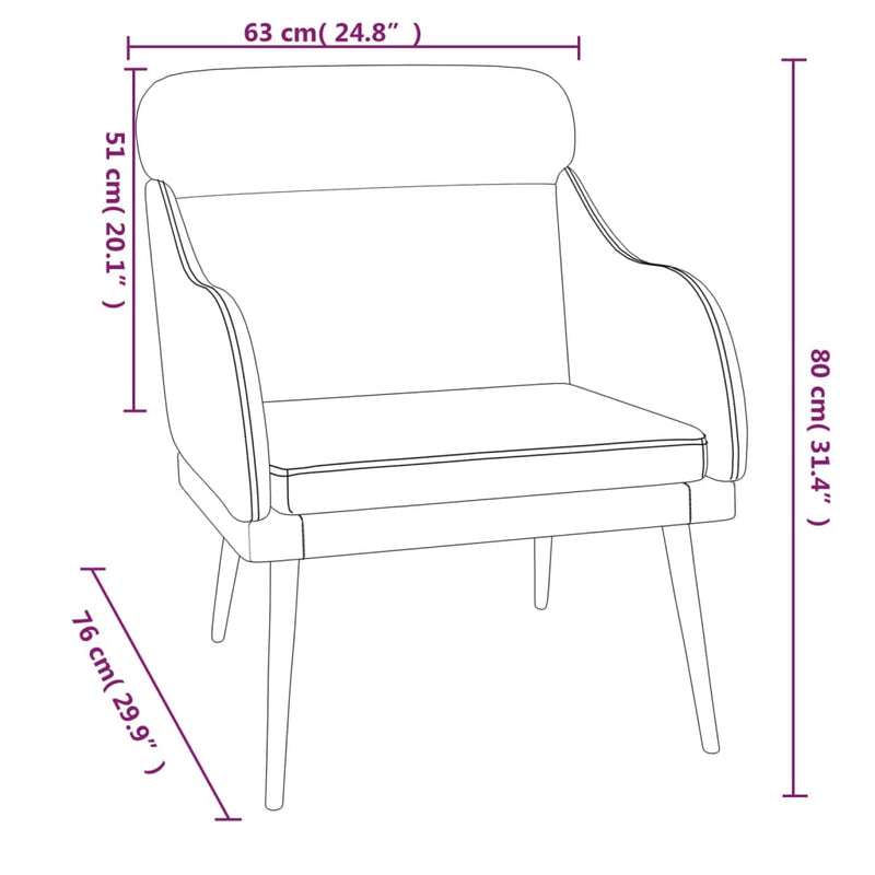 Sessel Schwarz 63x76x80 cm Samt