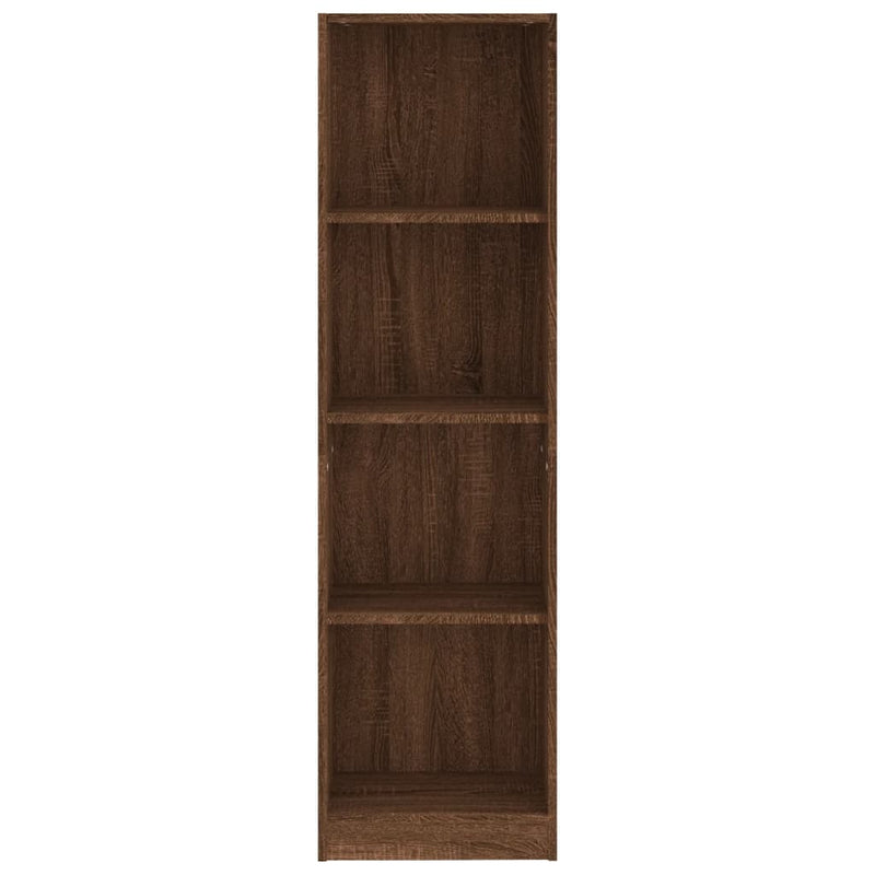 Bücherregal 4 Fächer Braun Eichen-Optik 40x24x143 cm