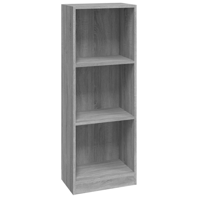 Bücherregal 3 Fächer Grau Sonoma 40x24x109 cm Holzwerkstoff