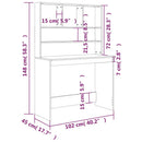 Schreibtisch Mit Regal 102X45X148 Cm Holzwerkstoff