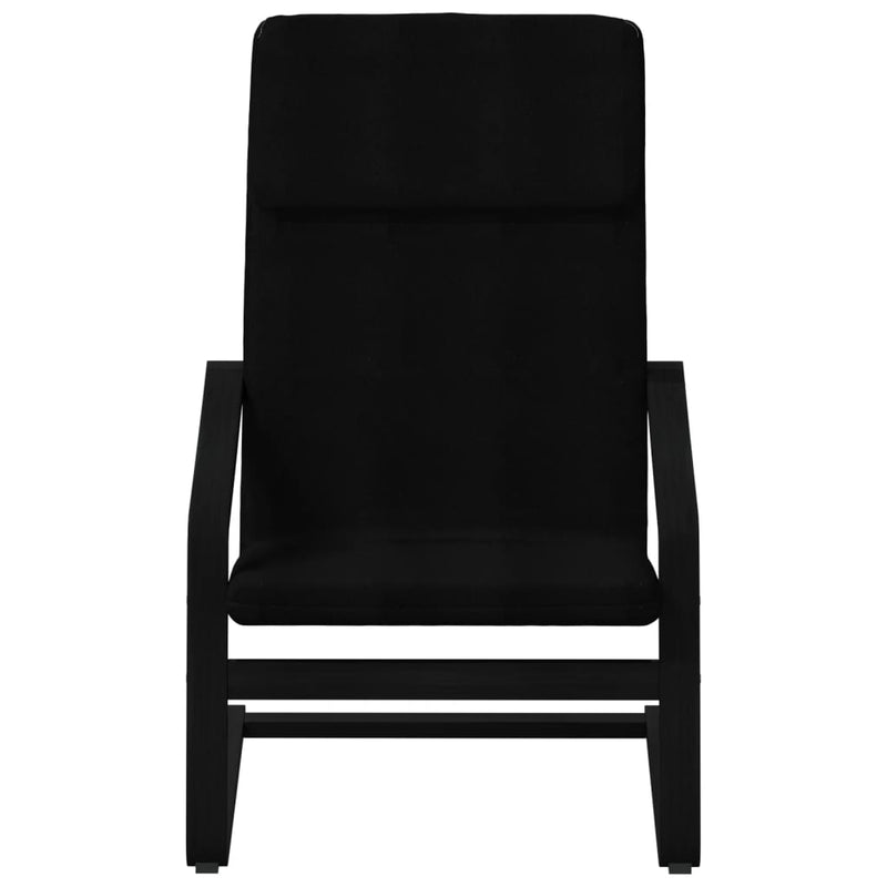 Relaxsessel mit Hocker Schwarz Stoff