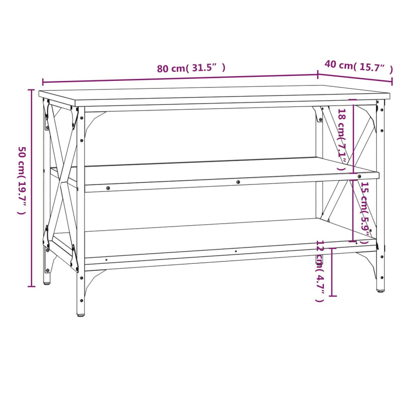 TV-Schrank Räuchereiche 80x40x50 cm Holzwerkstoff