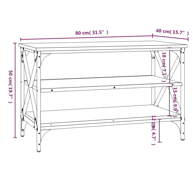 TV-Schrank Braun Eichen-Optik 80x40x50 cm Holzwerkstoff