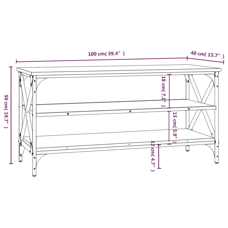 TV-Schrank Grau Sonoma 100x40x50 cm Holzwerkstoff