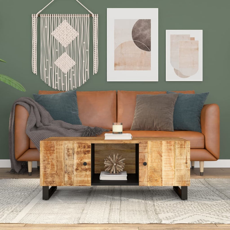 Couchtisch 100x54x40 cm Massivholz Mango & Holzwerkstoff