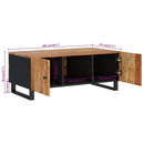 Couchtisch 100X54X40 Cm Massivholz Akazie & Holzwerkstoff