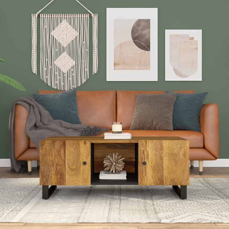 Couchtisch 100x54x40 cm Massivholz Mango & Holzwerkstoff