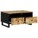 Couchtisch 80X54X40 Cm Massivholz Mango & Holzwerkstoff