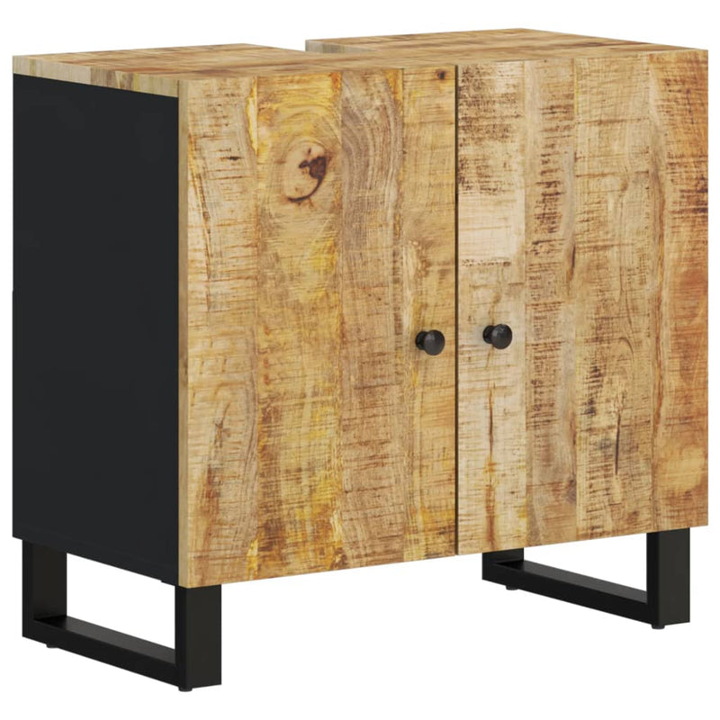 Waschbeckenunterschrank Massivholz Mango und Holzwerkstoff