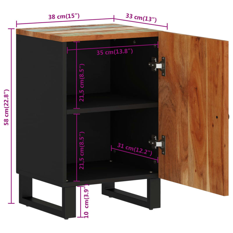 Badschrank 38x33x58 cm Altholz Massiv