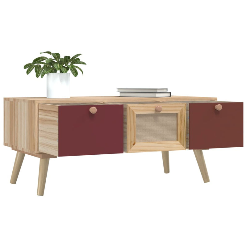 Couchtisch mit Schubladen 80x40x35,5 cm Holzwerkstoff