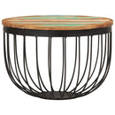 Couchtisch Ø50X35 Cm Altholz Massiv Und Stahl