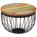 Couchtisch Ø50X35 Cm Altholz Massiv Und Stahl