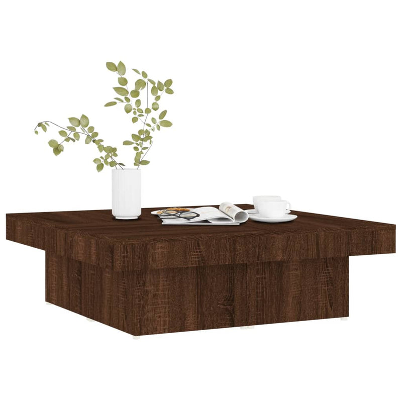 Couchtisch Braun Eichen-Optik 90x90x28 cm Holzwerkstoff