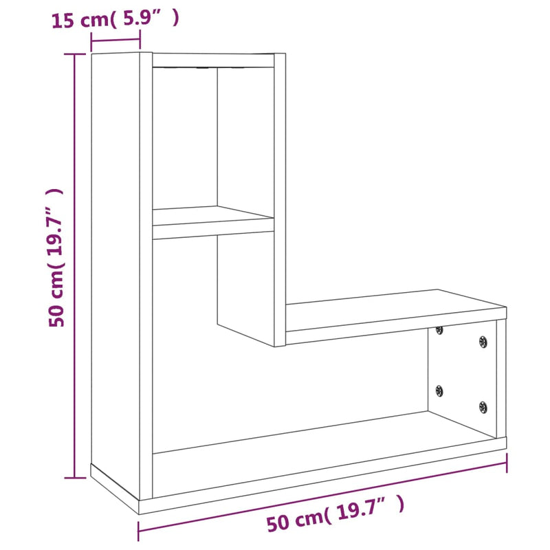 Wandregale 2 Stk. Braun Eichen-Optik 50x15x50 cm Holzwerkstoff