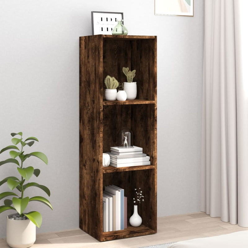 Bücherschrank/TV-Schrank Räuchereiche 36x30x114cm Holzwerkstoff