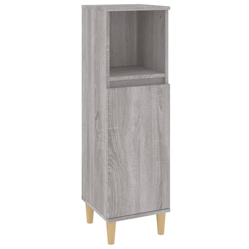 Badschrank Grau Sonoma 30x30x100 cm Holzwerkstoff