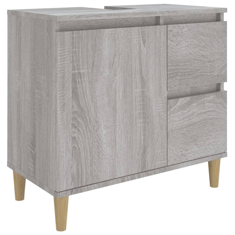 Badschrank Grau Sonoma 65x33x60 cm Holzwerkstoff