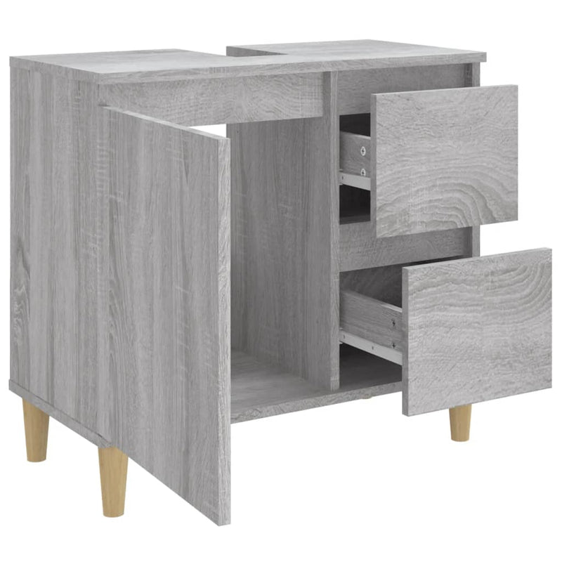 Badschrank Grau Sonoma 65x33x60 cm Holzwerkstoff