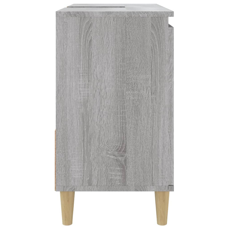 Badschrank Grau Sonoma 65x33x60 cm Holzwerkstoff