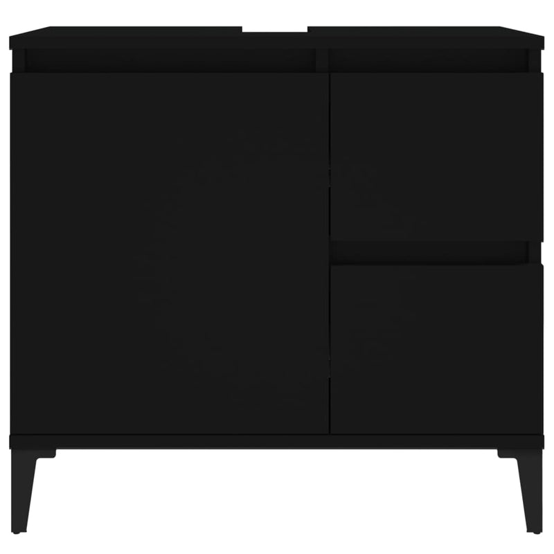 Badschrank Schwarz 65x33x60 cm Holzwerkstoff