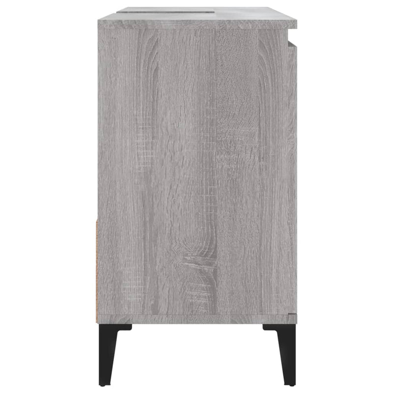 Badschrank Grau Sonoma 65x33x60 cm Holzwerkstoff