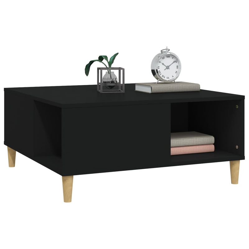 Couchtisch Schwarz 80x80x36,5 cm Holzwerkstoff