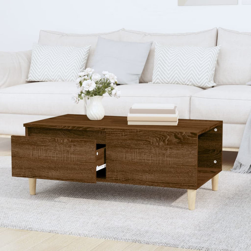 Couchtisch Braun Eichen-Optik 90x50x36,5 cm Holzwerkstoff